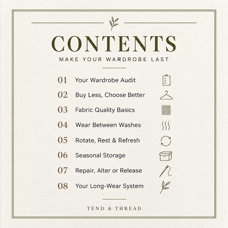 Contents page from Make Your Wardrobe Last.
